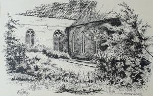 pentekening kruidentuin klooster ter apel